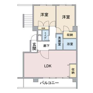 クレール延珠 北棟(2LDK/3階)の間取り写真