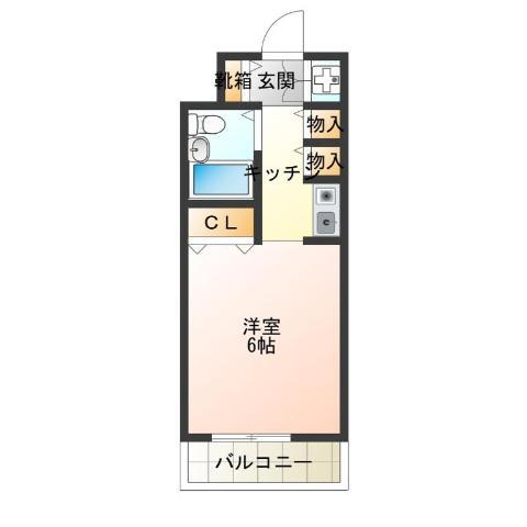 ロマネスク 天神ノ森(ワンルーム/5階)の間取り写真