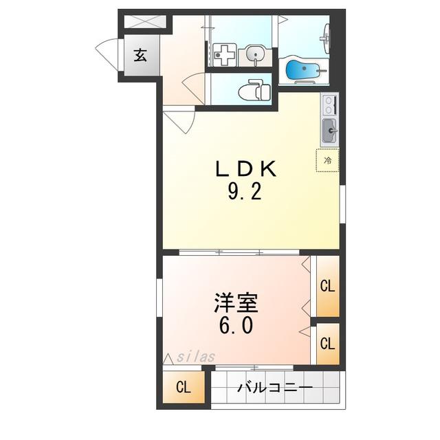 フジパレス泉佐野駅西I番館(1LDK/1階)の間取り写真