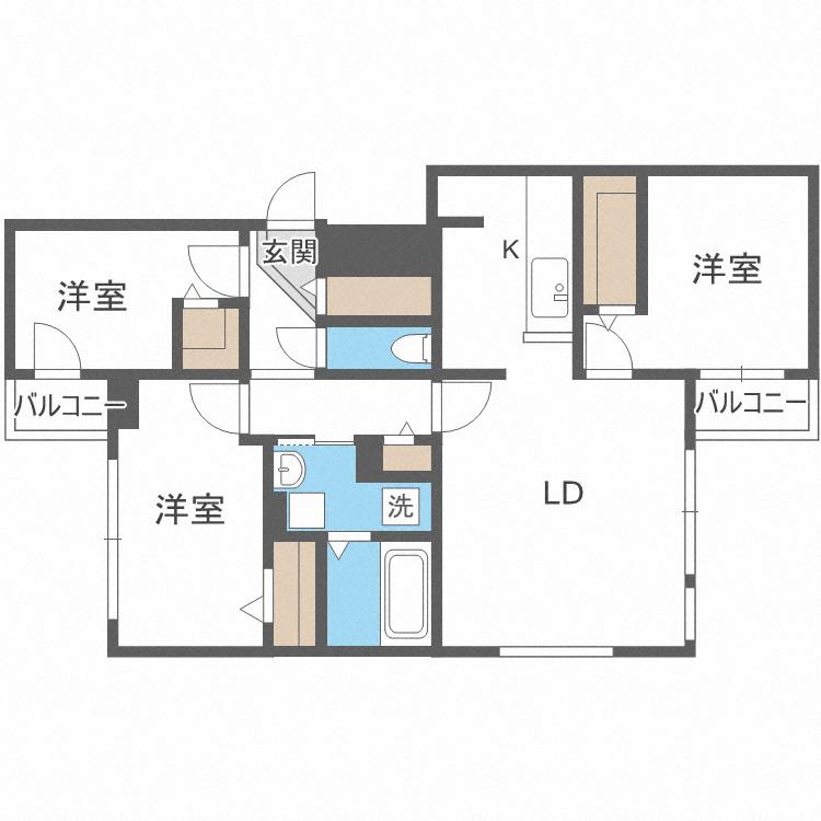 DOLCE FUSHIMI(3LDK/5階)の間取り写真