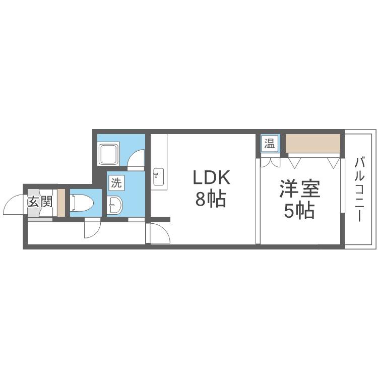シャネル8・2(1DK/2階)の間取り写真