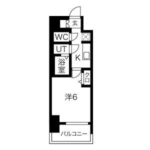 プレサンスNAGOYAシティオ(1K/8階)の間取り写真