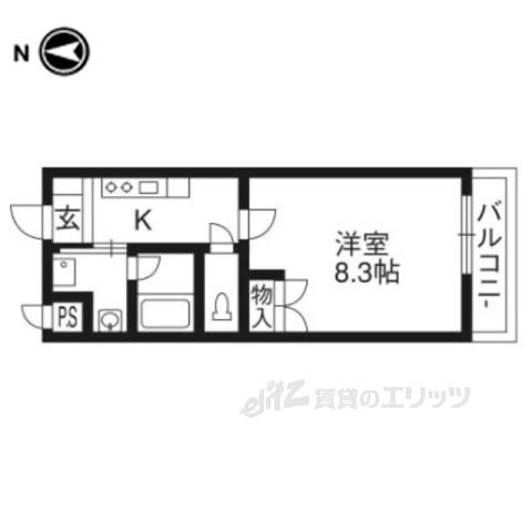 サンフィールドライタ(1K/3階)の間取り写真