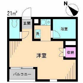 アヴェニールイチカワ(ワンルーム/1階)の間取り写真