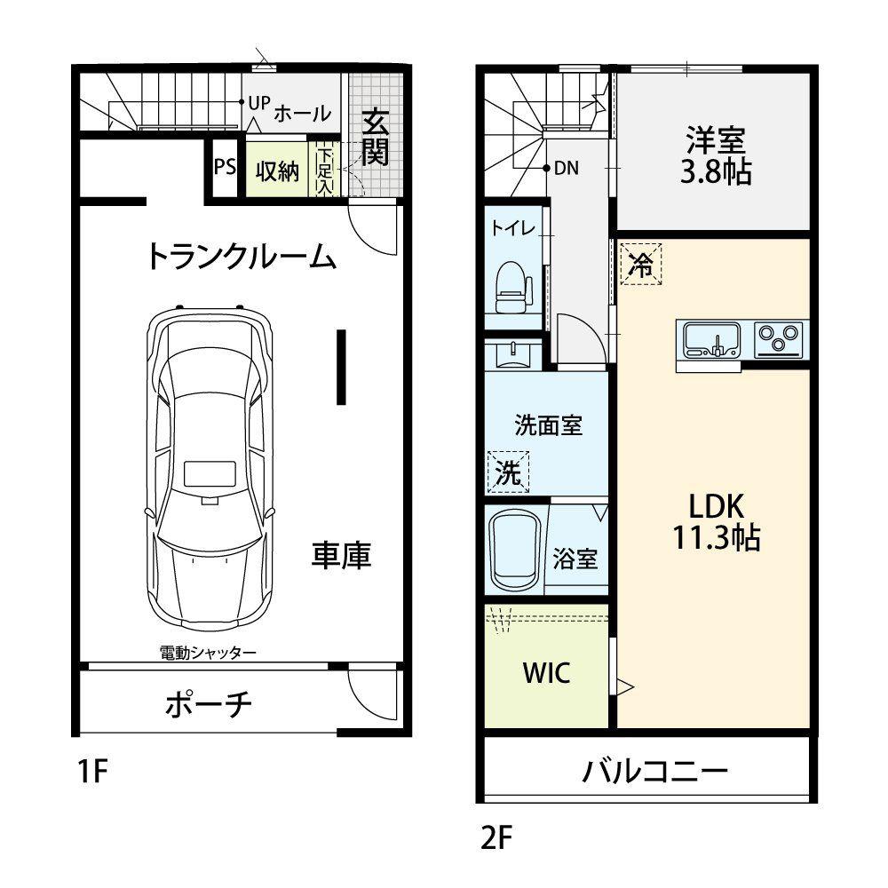 TSP GARAGE KASAHATA-GT(1LDK/1階)の間取り写真