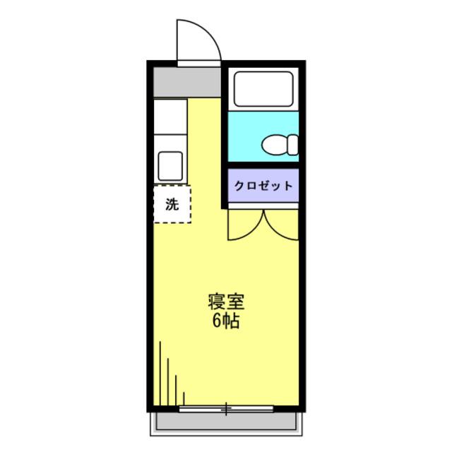 鈴蘭荘(ワンルーム/1階)の間取り写真