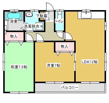 ファインコート(2LDK/2階)の間取り写真