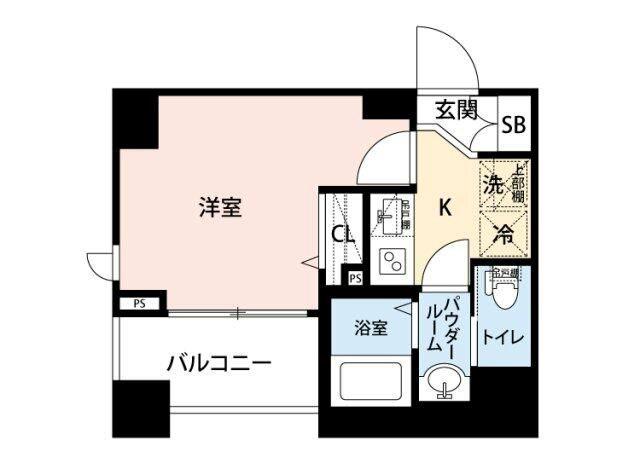クレイシア西横浜(1K/10階)の間取り写真
