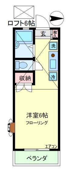 パレス富士(ワンルーム/1階)の間取り写真