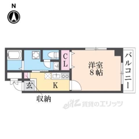 ROCK(1K/6階)の間取り写真