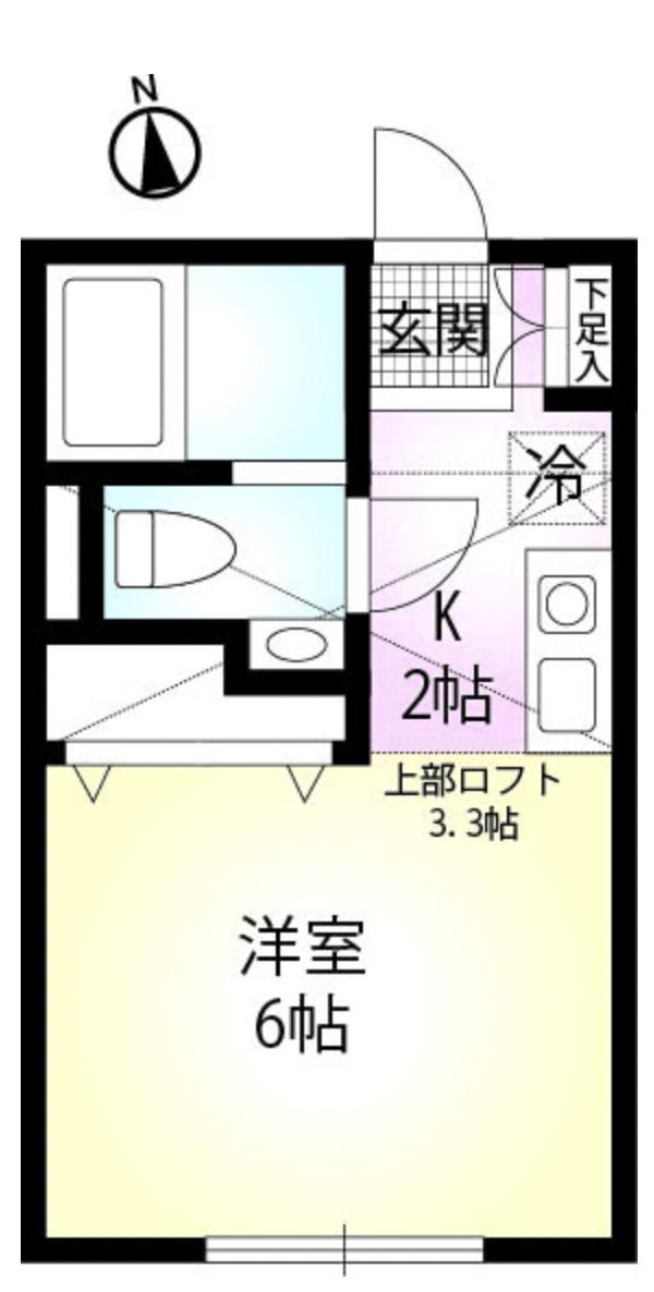 ヴェラハイツ磯子弐番館(1K/2階)の間取り写真