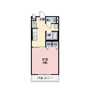 SUN FLOWER正木V(1K/2階)の間取り写真