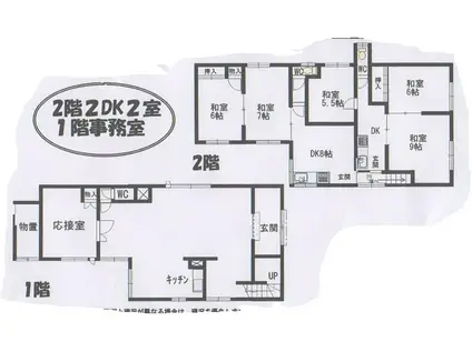 S北海道稚内市港1丁目1-16(2DK/2階)の間取り写真