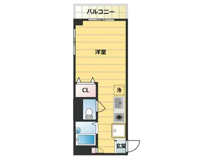 サンパティークK・Y(ワンルーム/3階)の間取り写真