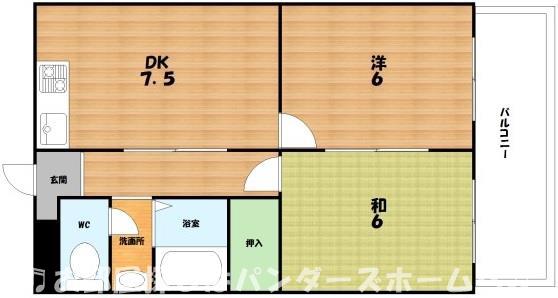 第五金森マンション(2DK/4階)の間取り写真