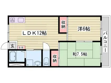 高浜BLDII(2LDK/3階)の間取り写真