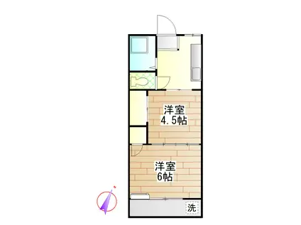 メゾンマツドA(2K/2階)の間取り写真