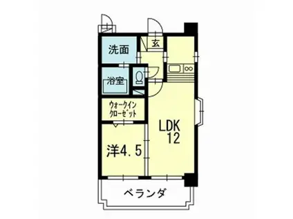 イーストヒルズ(1LDK/4階)の間取り写真