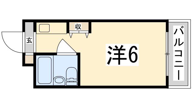 サニーパレス花北(ワンルーム/1階)の間取り写真