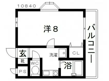 トレイズII(1K/4階)の間取り写真