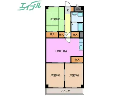 杉善第2ビル(3LDK/1階)の間取り写真