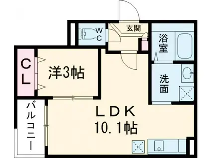 JACK BIWAJIMAII(1LDK/1階)の間取り写真