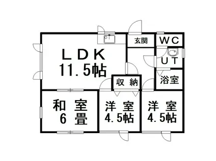 シーパークハイツグランパス(3LDK/1階)の間取り写真