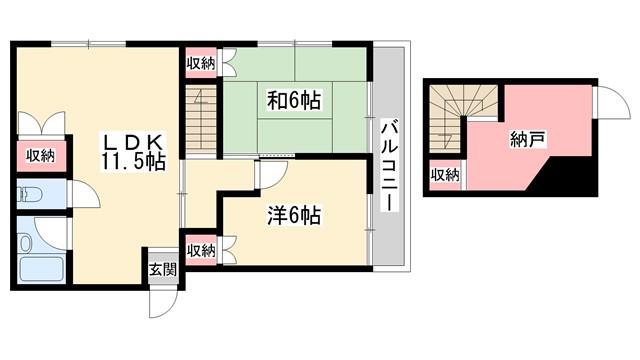 YMコーポ(2SLDK/2階)の間取り写真