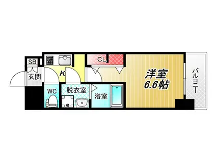 SーRESIDENCE小阪AZURE(1K/7階)の間取り写真