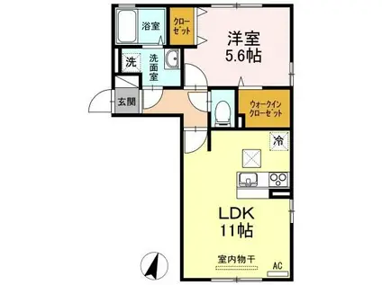 フセ アル・ソーレ(1LDK/1階)の間取り写真