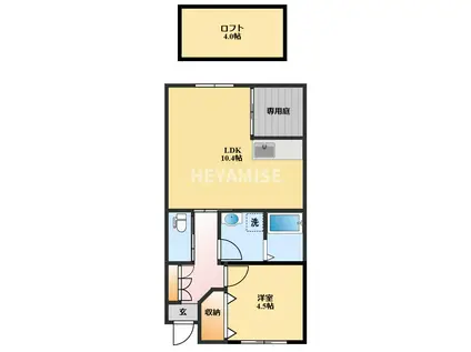 YUSHINAAP(1LDK/1階)の間取り写真