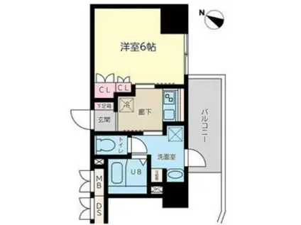 神戸元町ノア(1K/5階)の間取り写真