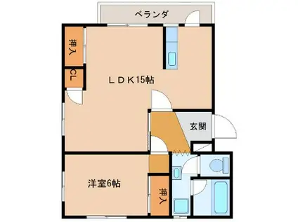 コーポ佐藤(1LDK/1階)の間取り写真