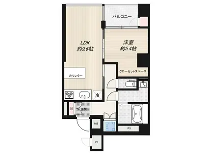 DELLCS永田町(1LDK/4階)の間取り写真