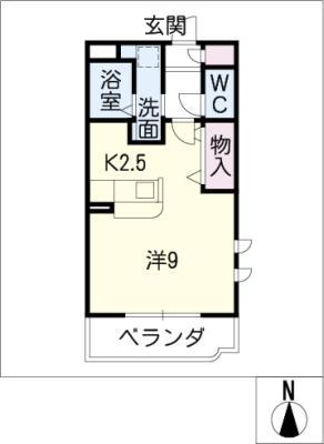 メルヴェーユ(ワンルーム/1階)の間取り写真