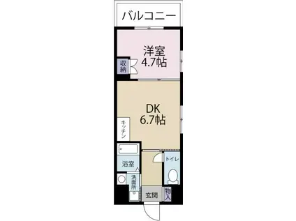 IT026壱番館(1DK/6階)の間取り写真