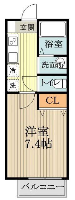 コルヌイエ(1K/1階)の間取り写真