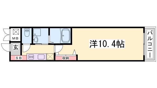 スマイルII番館(1K/1階)の間取り写真