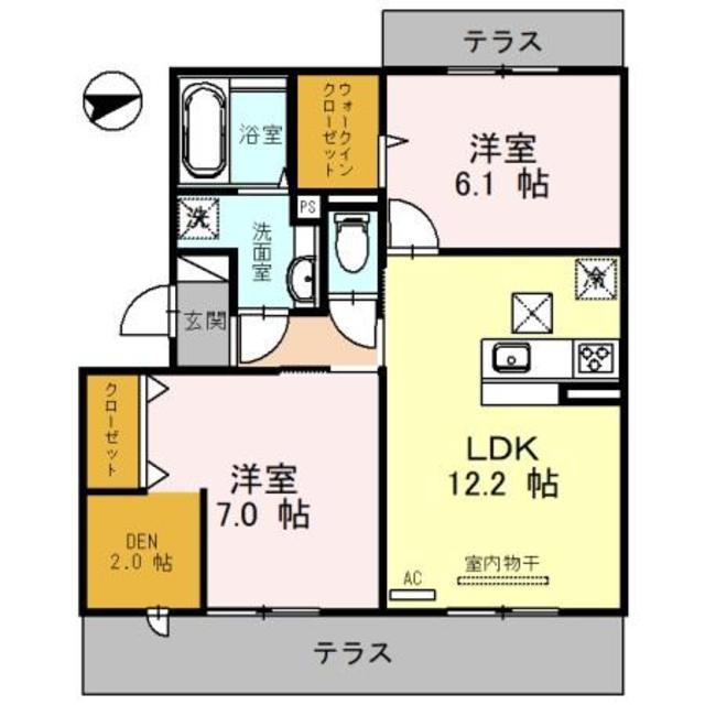 アデウ ウーノ(2SLDK/2階)の間取り写真