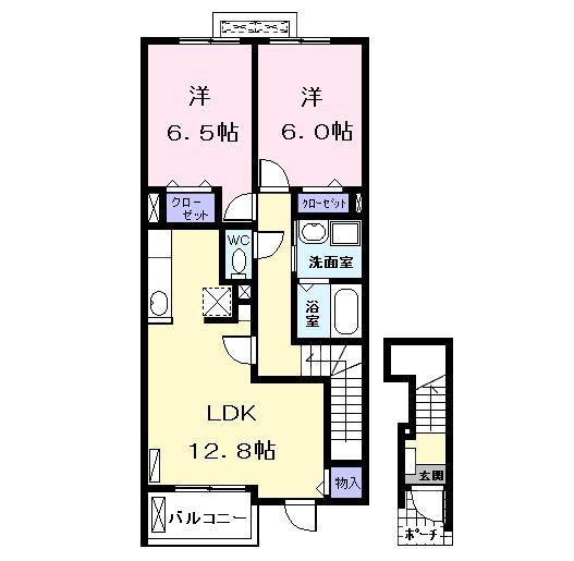 サンリット I(2LDK/2階)の間取り写真