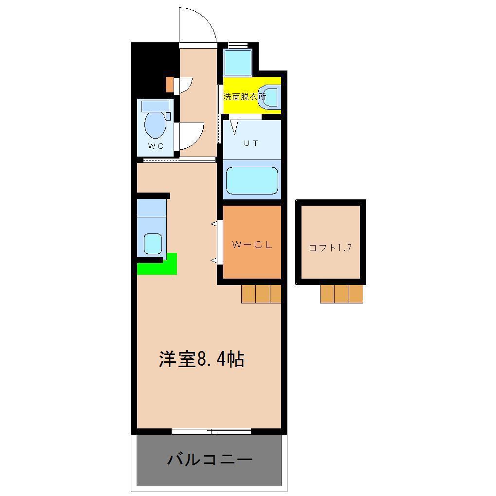 プレベントN(ワンルーム/3階)の間取り写真