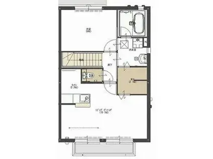 RE.TSURUTA A(1LDK/2階)の間取り写真