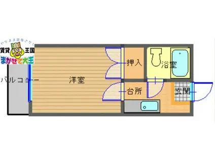 スカイハイツ近藤(1K/4階)の間取り写真