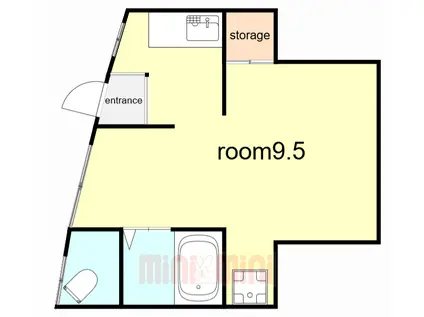 ノベラ篠原北町(ワンルーム/2階)の間取り写真