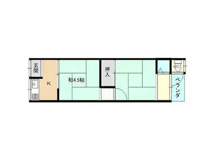 ライズ八尾東太子II(2K/2階)の間取り写真