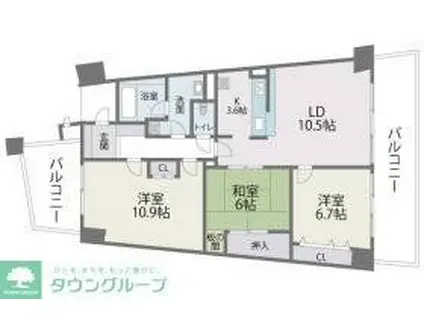 アイランドシティ インフィニガーデンノース(3LDK/9階)の間取り写真