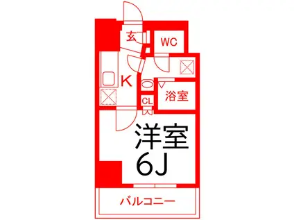 ラフィスタ横浜阪東橋I(1K/11階)の間取り写真