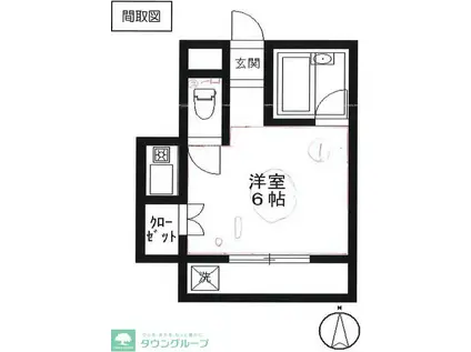 大崎エムハイム(ワンルーム/2階)の間取り写真