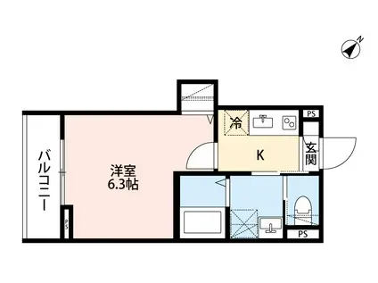 LOTUS SAGAMIGAOKA(1K/3階)の間取り写真