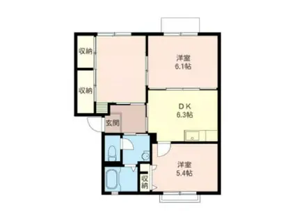 プランヴェールB(3DK/1階)の間取り写真